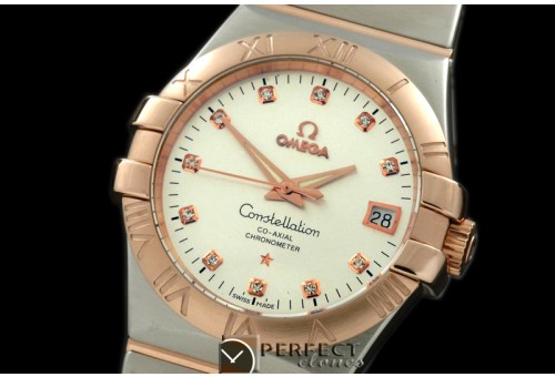 OMCO00756 Double Eagle Midsize Auto SS/RG White Diam Asian
