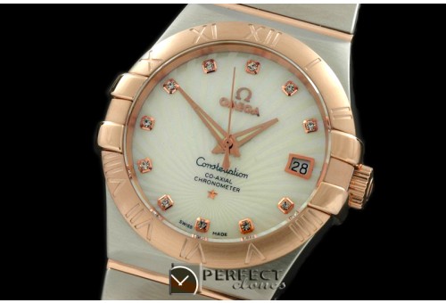 OMCO00761 Double Eagle Midsize Auto SS/RG White Diam Asian