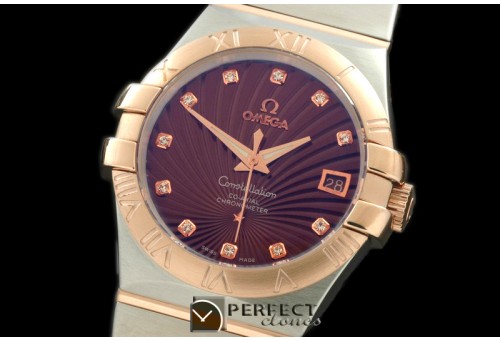 OMCO00764 Double Eagle Midsize Auto SS/RG Brown Diam Asian