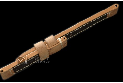 PNA00117 24/24 Assolutamente Suede/Calf Tan Strap for 44mm