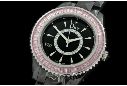 CD00125 Dior VIII Full Size Cer/Cer/Pink Ruby Black Jap Quartz