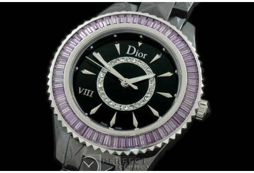 CD00127 Dior VIII Full Size Cer/Cer/Pur Ruby Black Jap Quartz