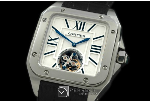 CARST10001 Santos Tourbillon SS/LE White Flying Tourbillon