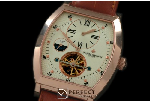 VCM00136 Malte Regulator Tourbillon RG/LE White Dial Asian 2813