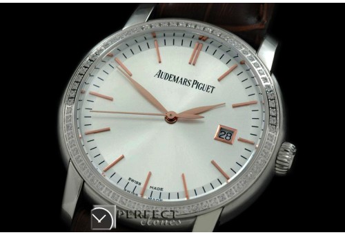 APJA00102A Jules Audemars Classic Auto SS/Diam White Eta 2824-2
