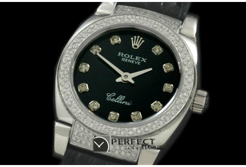 RLCM00117DL Ladies Mini Cellini SS/LE Black Diam Swiss Quartz