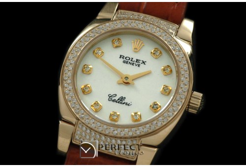RLCM00211DL Ladies Mini Cellini YG/LE White Diam Swiss Quartz