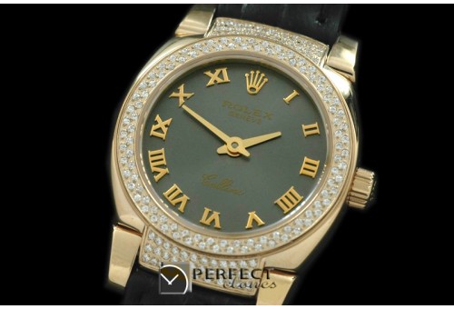 RLCM00208DL Ladies Mini Cellini YG/LE Grey Roman Swiss Qtz