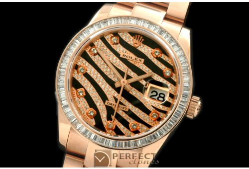 RDJMR00103A Royal Black RG/Sq Cut Diam Swiss Eta 2836-2