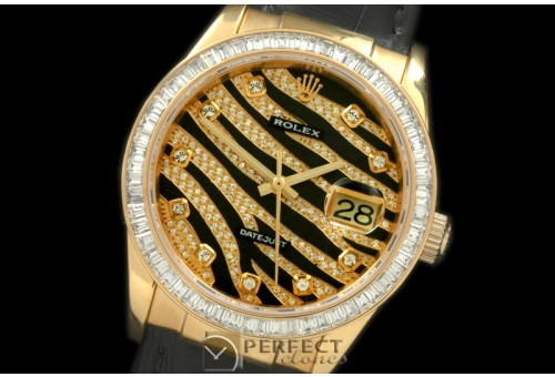 RDJMF00103L Royal Black YG/Sq Cut Diam/LE Swiss Eta 2836-2