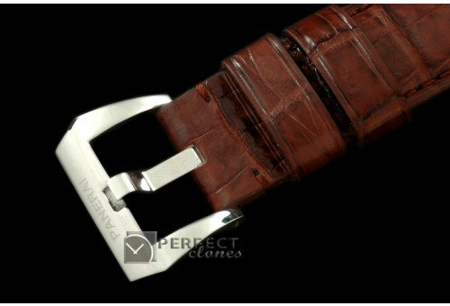 PNA00011 24/22 Handsewn American Croc Leather Strap - Walnut