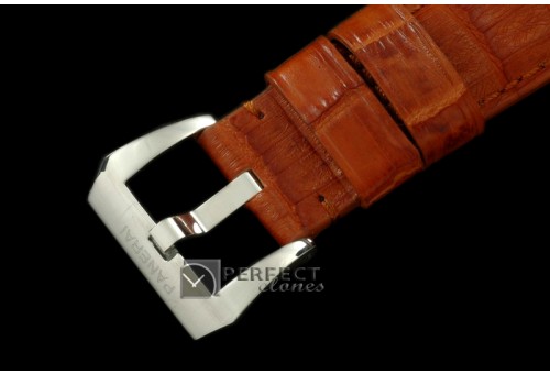 PNA00012 24/22 Handsewn American Croc Leather Strap - Brown