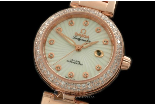 OMDEM00171D Deville Ladymatic Mid RG/RG Wht 2813 21J