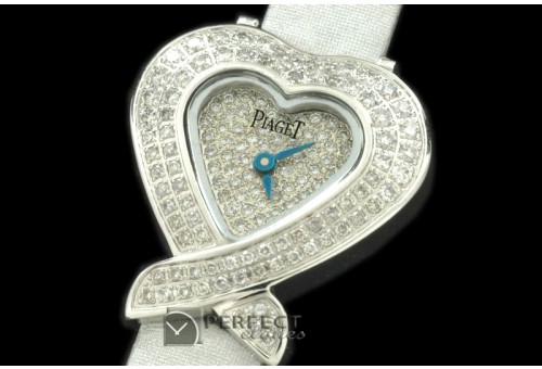 PI00121 Joaillerie Diamonds Ladies SS Wht Satin SwissQtz C/W Box