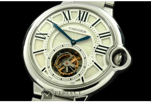 CARBA00002 Ballon de Cartier XL Tourbillon SS/SS Wht F-Tourbi