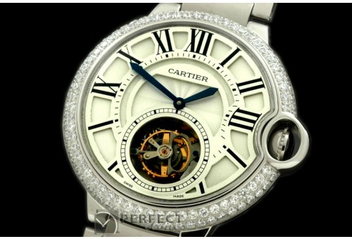 CARBA00002D Ballon de Cartier XL Tourbillon SS/SS Wht F-Tourbi