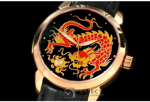 UNCL01012 Classico Enamel Champleve Dragin RG/LE Black A-2836