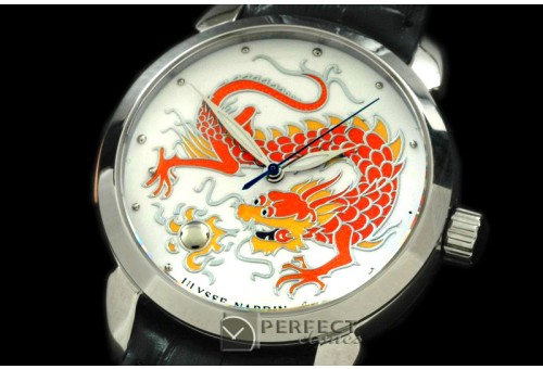 UNCL01001 Classico Enamel Champleve Dragin SS/LE White A-2836