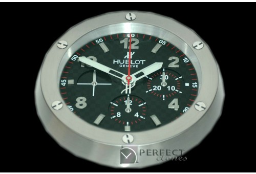 HBDC10001 Dealer Clock BigBang Style SS/CF Blk Swiss Quartz