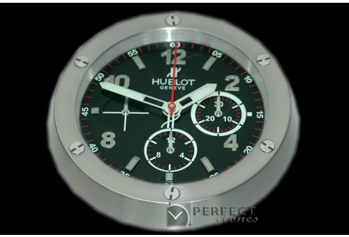 HBDC10002 Dealer Clock BigBang Style SS/Blk Swiss Quartz