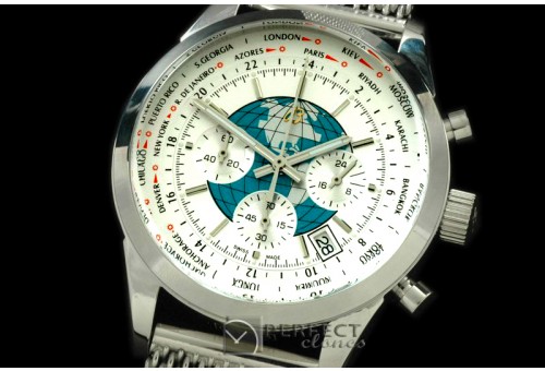 BLT10031M TransOcean Unitime Chrono SS/SS White Jap OS2Qtz