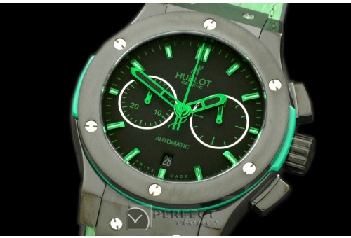 HBFSC00123 Classic Fusion Chrono V2 PVD/LE All Blk/Green A-7750 