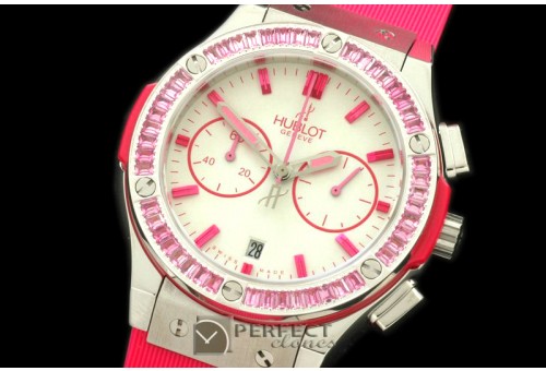 HBFSCL10053 Ladies Classic Fusion Chrono SS/RU Wht/Pink Jap Quar
