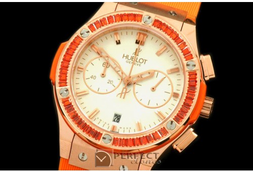 HBFSCL20052 Ladies Classic Fusion Chrono RG/RU Wht/Org Jap Qtz