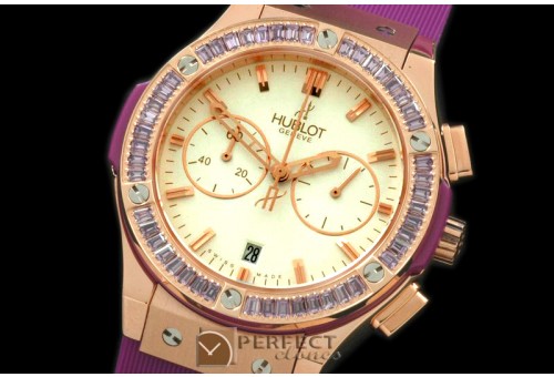 HBFSCL20054 Ladies Classic Fusion Chrono RG/RU Wht/Vio Jap Qtz