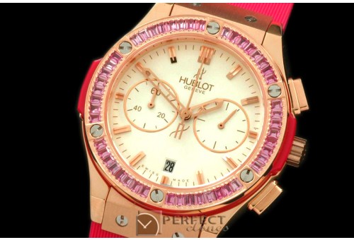 HBFSCL20053 Ladies Classic Fusion Chrono RG/RU Wht/Pink Jap Qtz