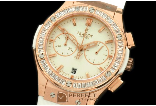 HBFSCL20056 Ladies Classic Fusion Chrono RG/RU Wht/Wht Jap Qtz