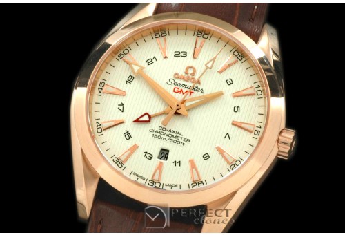 OMAT00121 Aqua Terra GMT RG/LE White Asian 2836