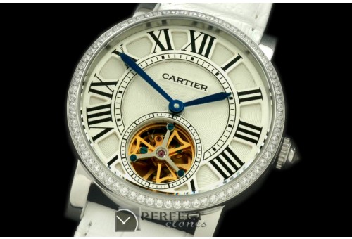 CARDC01021D Ronde de Cartier Tourbillon SS/LE White Asian 2813