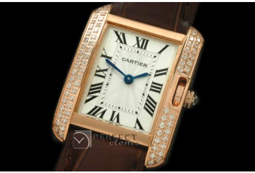 CARTA10002D Tank Anglaise RG/LE White Jap Quartz