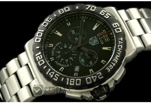 TGF1-01032S Formula 1 SS/SS Blk/Blk Swiss Eta Quartz Chrono
