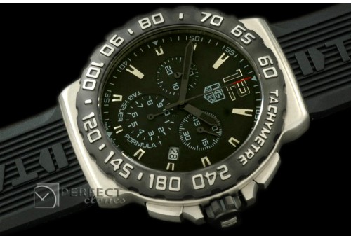 TGF1-01032 Formula 1 SS/RU Blk/Blk Swiss Eta Quartz Chrono