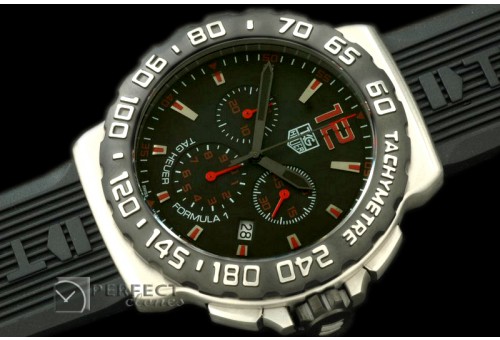TGF1-01033 Formula 1 SS/RU Blk/Red Swiss Eta Quartz Chrono