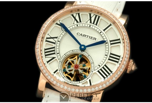 CARDC01031D Ronde de Cartier Tourbillon RG/LE White Asian 2813