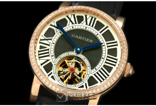 CARDC01032D Ronde de Cartier Tourbillon RG/LE Black Asian 2813