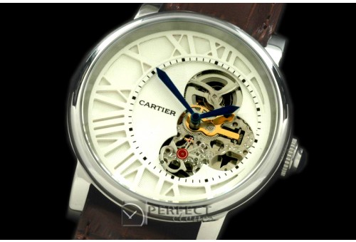 CARDC10071 Ronde de Cartier Tourbillon SS/LE White Asian 2813