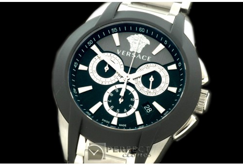 VE10111 Mod Character Chrono SS/SS Black Swiss Quartz