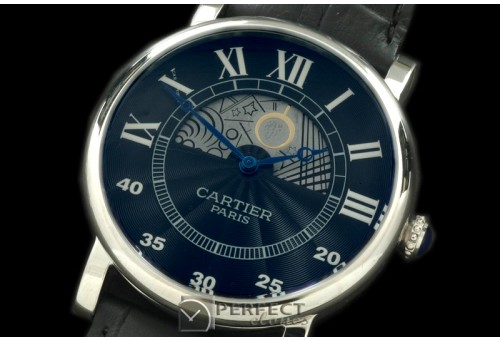 CARDC10007 Ronde De Cartier Day Phase SS/LE Black Jap Quartz