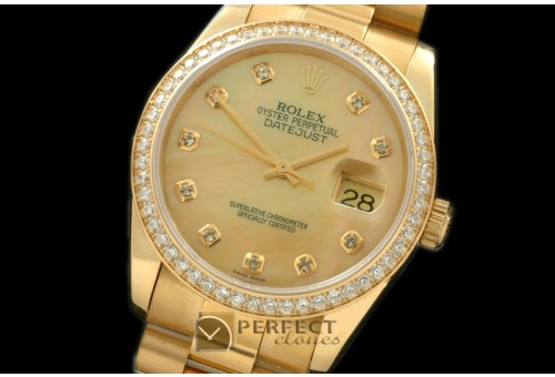 RDJMF00426D SS/YG President MOP Gold Diamond Swiss Eta 2836-2