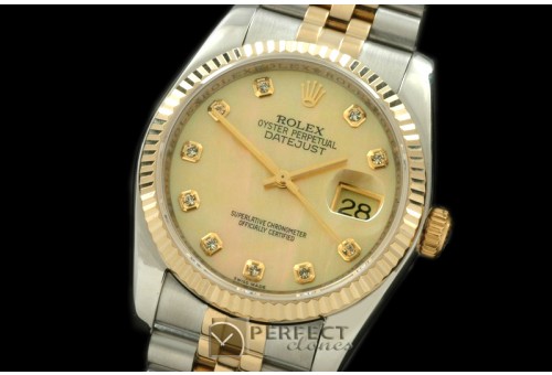 RDJMT00226 SS/YG Jubilee MOP Gold Diamond Swiss Eta 2836-2