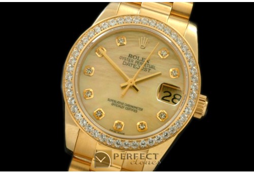 RDJmF00426D SS/YG Jubilee MOP Gold Diamond Swiss Eta 2836-2