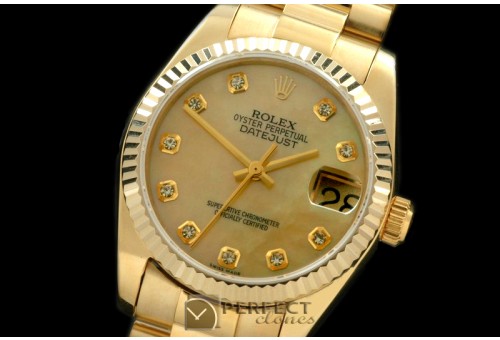 RDJmF00426 SS/YG President MOP Gold Diamond Swiss Eta 2836-2