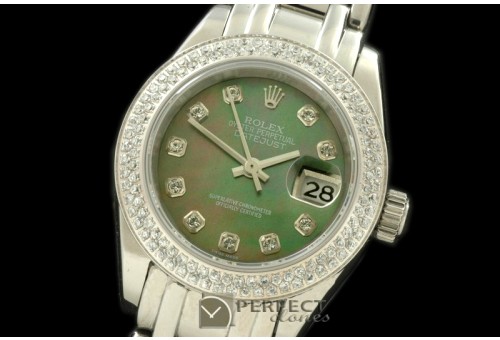 RLMPLS01325 SS Double Diiam Bez MOP Green Diamond Swiss Eta 267