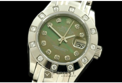 RLMPLS01125 SS 12 Diam Bez MOP Green Diamond Swiss Eta 2671-2