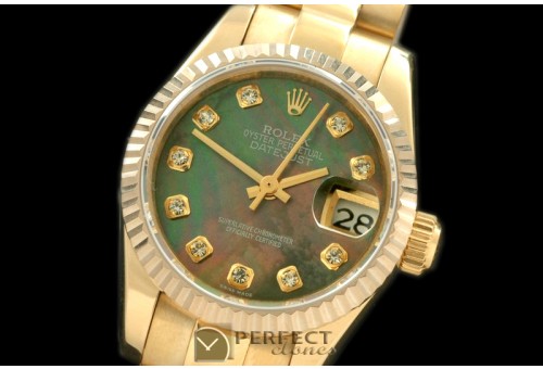 RDJLF00425 YG President MOP Green Diamond Swiss Eta 2671-2