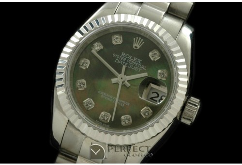 RDJLS00425 SS President MOP Green Diamond Swiss Eta 2671-2
